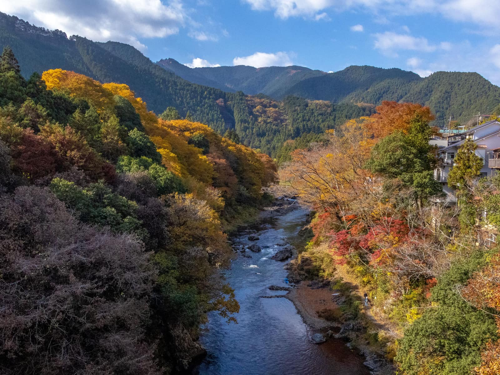 Autumn Lake View - Mount Mitake — landscape photograph by Pavitra Mandal