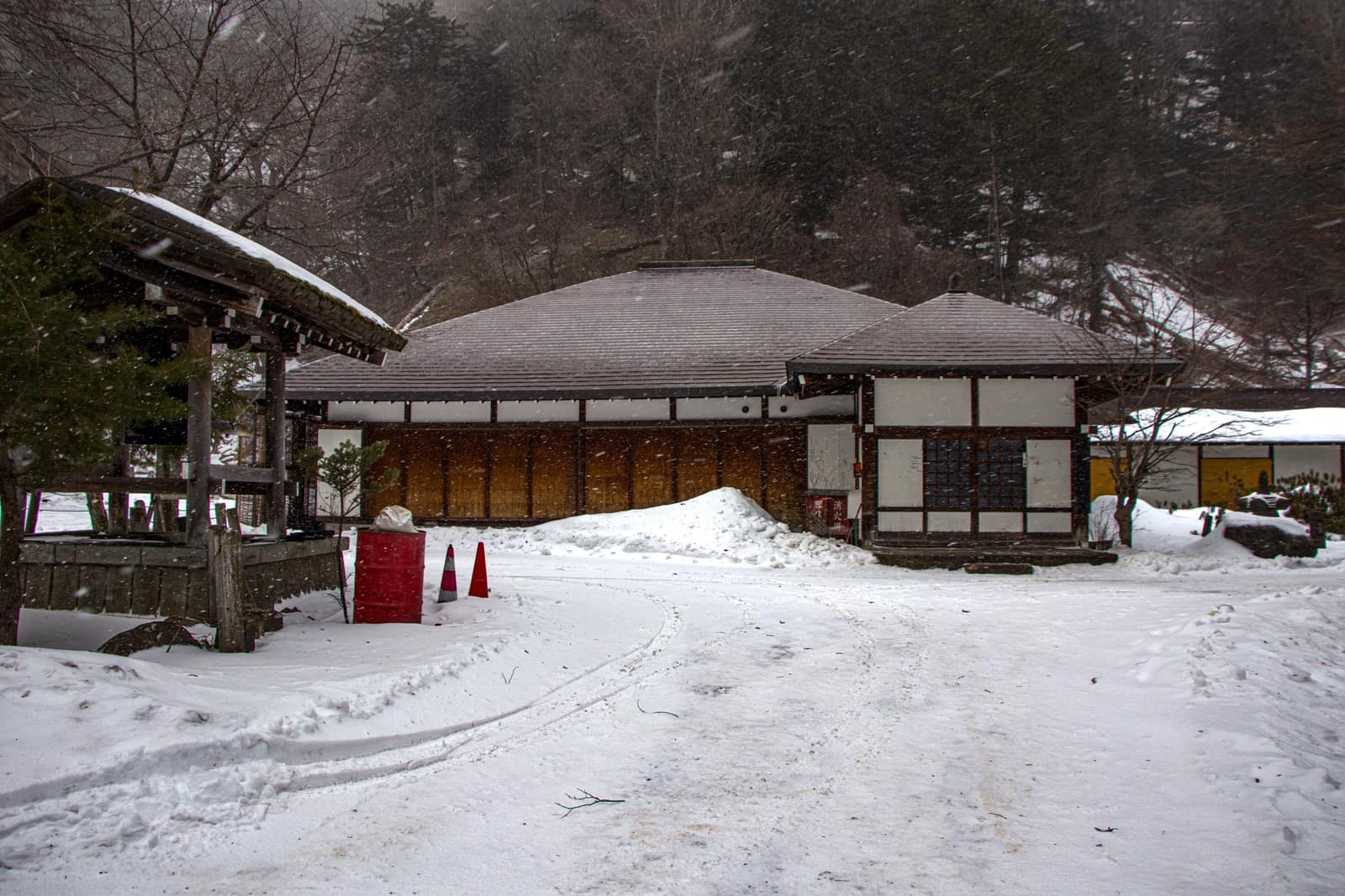 Yumoto Onsen Snowfall — landscape photograph by Pavitra Mandal