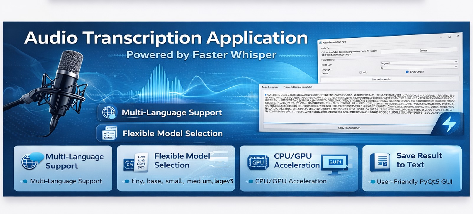 Audio Transcription Application - Powered by Faster Whisper screenshot 2